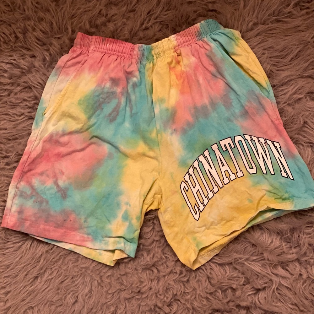 CHINATOWN MARKET - Arc Logo Sweat Short, Tie Dye, Size Small